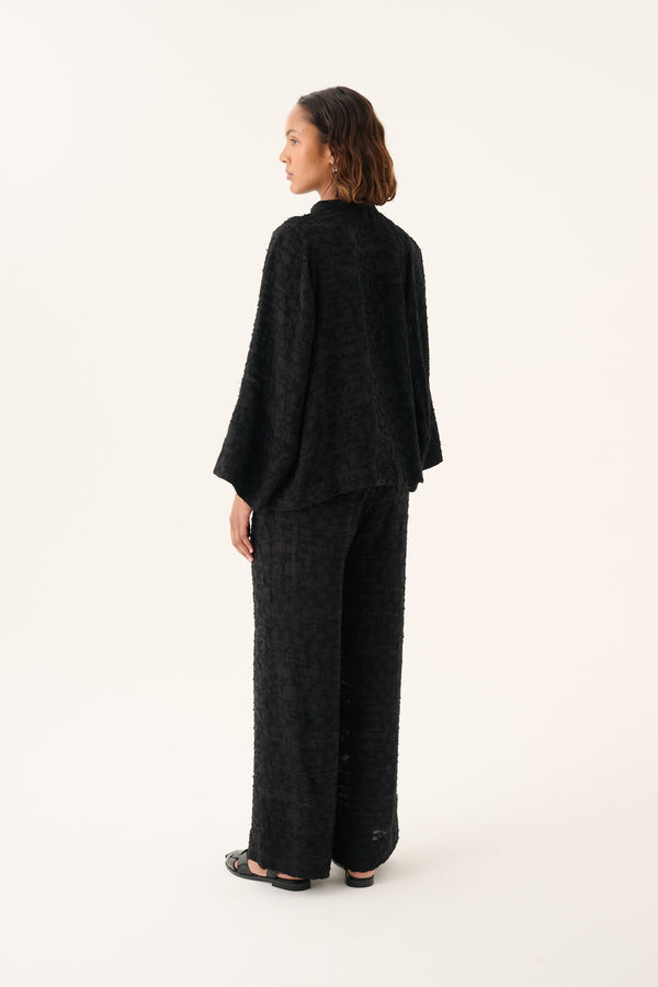Rue de Tokyo PRISILA TEXTURED TENCEL Pants BLACK