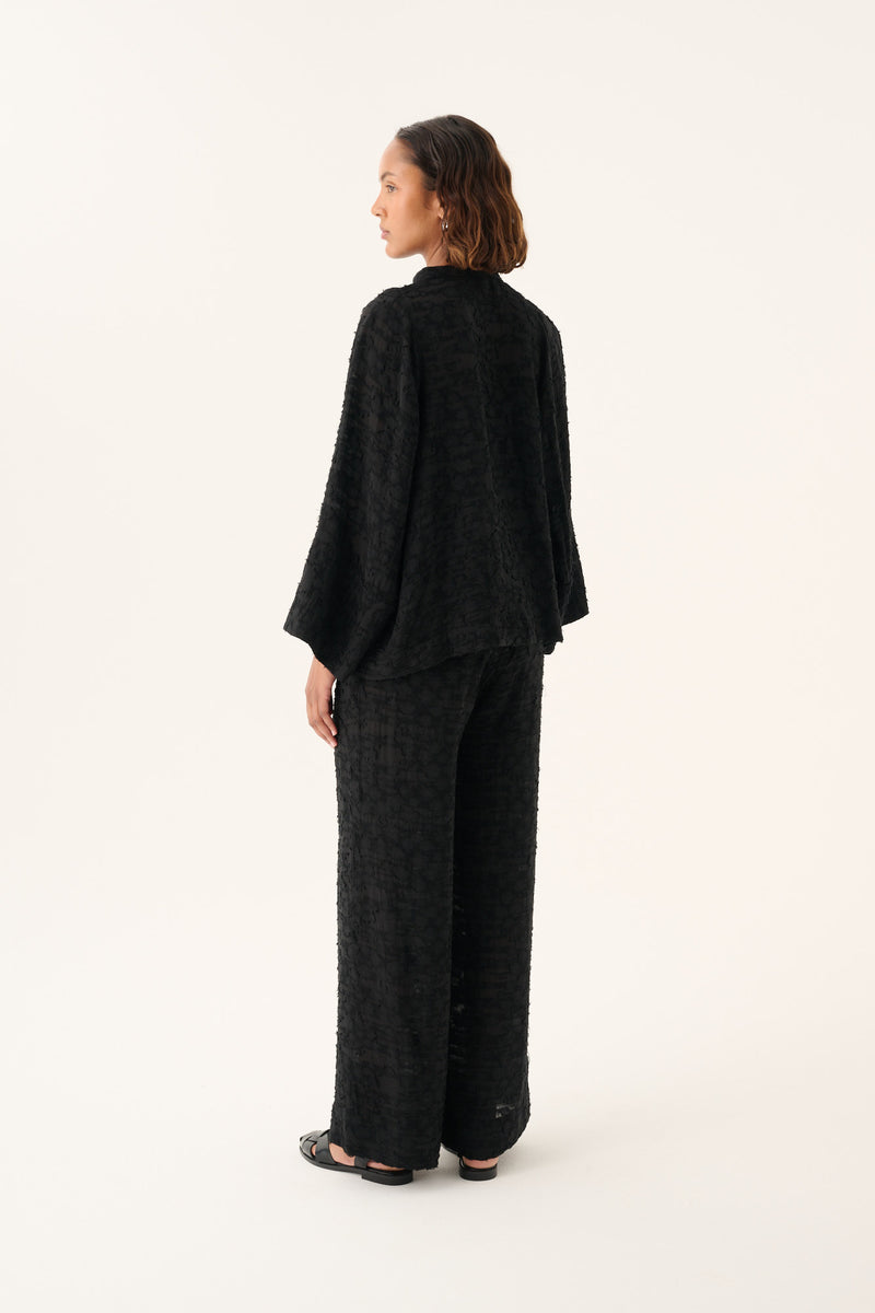 Rue de Tokyo PRISILA TEXTURED TENCEL Pants BLACK