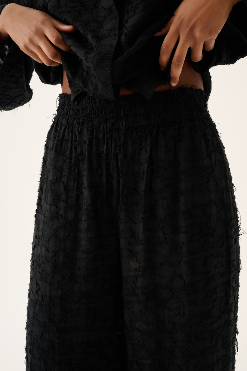 Rue de Tokyo PRISILA TEXTURED TENCEL Pants BLACK