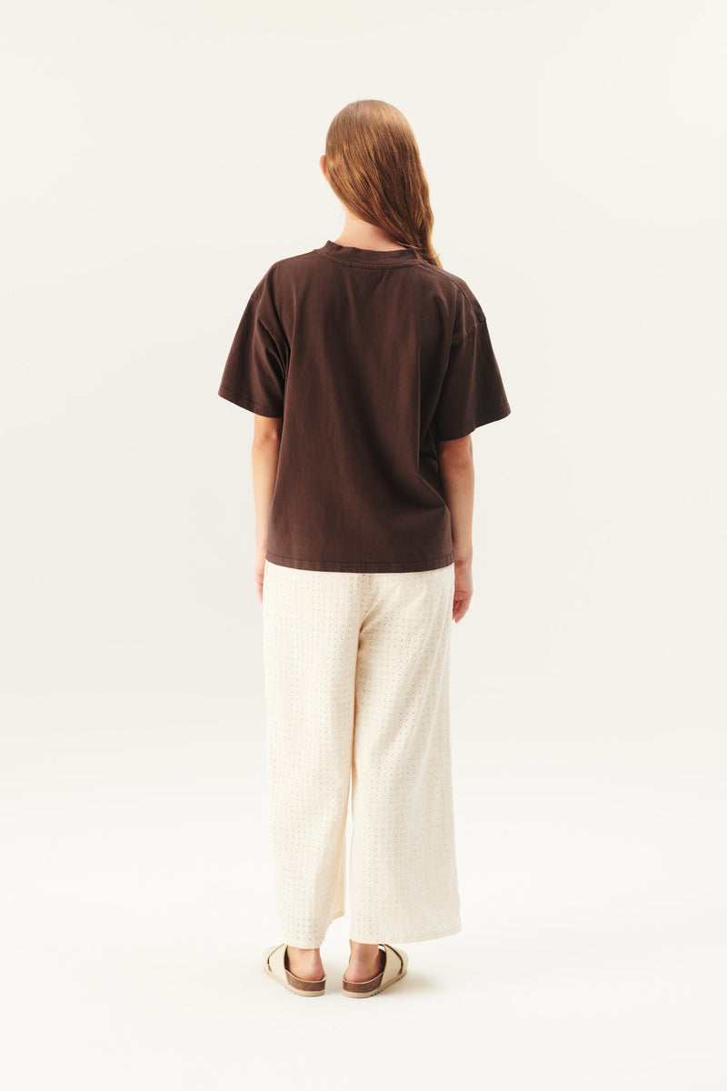 Rue de Tokyo PRISI EMBROIDERY COTTON PANTS OFF WHITE