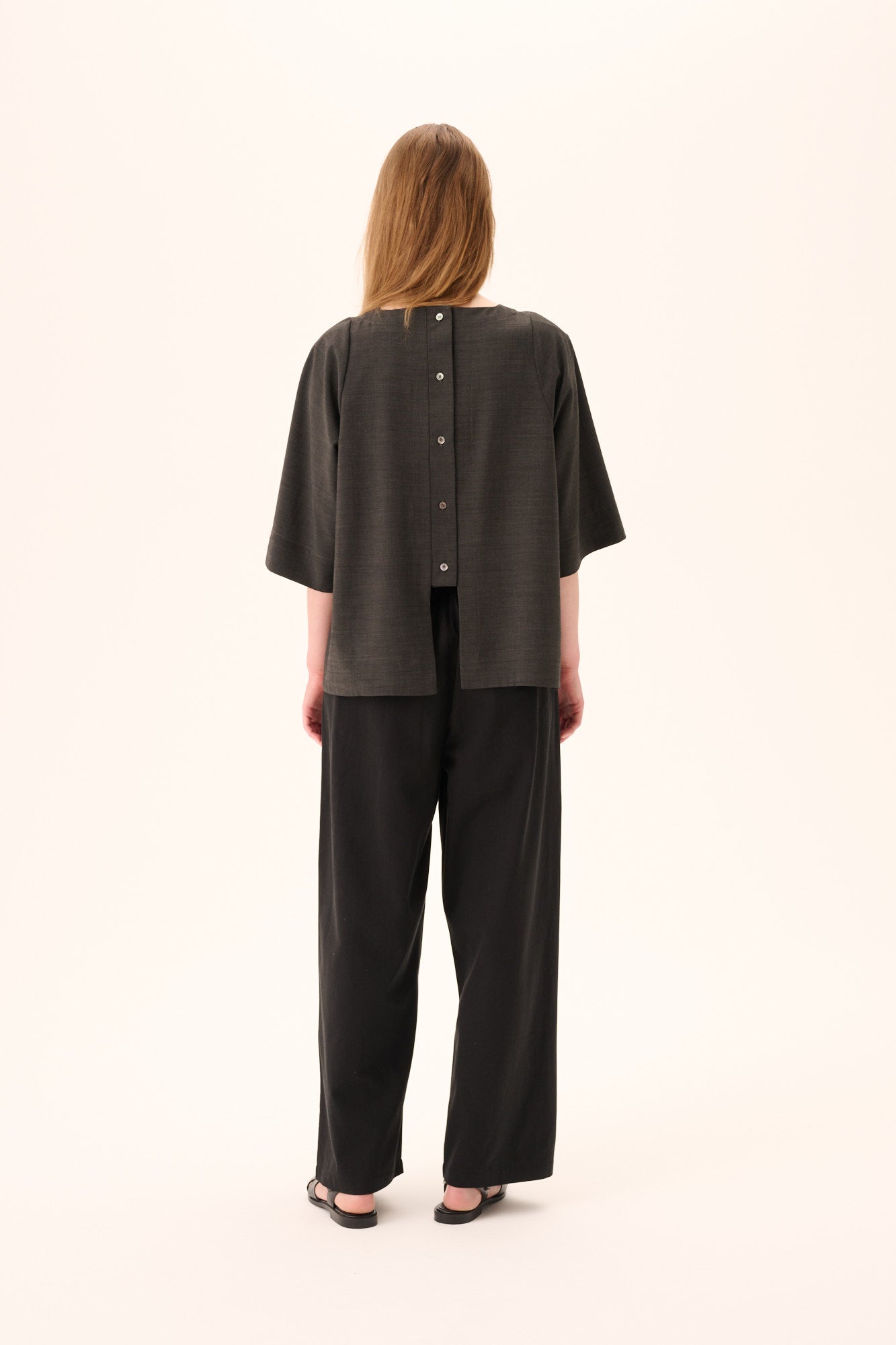 Rue de Tokyo PRUDIE SANDWASHED CT TENCEL Pants BLACK