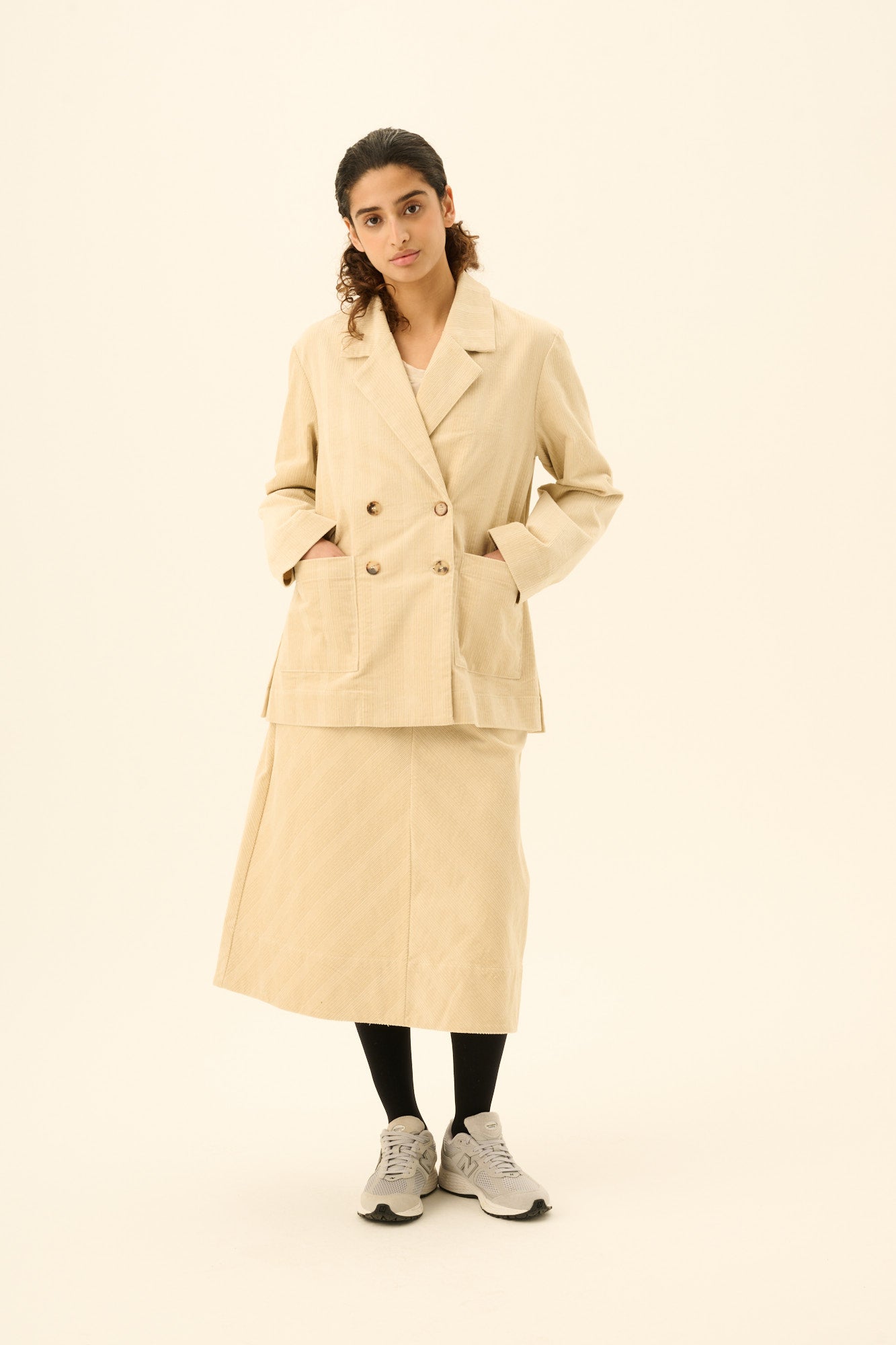 Rue de Tokyo PRYM STRUCTURED CORDUROY Skirts EGGSHELL