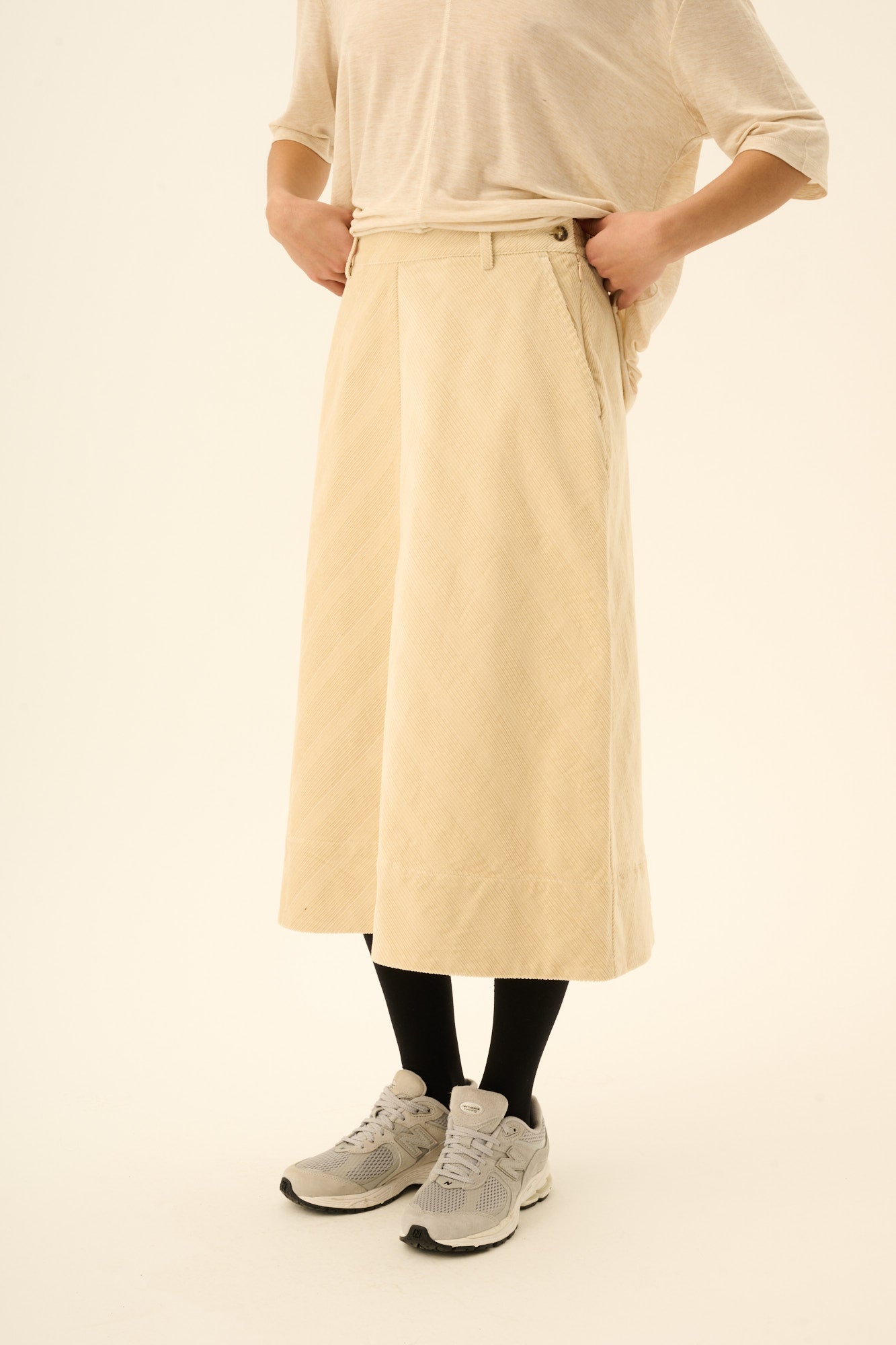 Rue de Tokyo PRYM STRUCTURED CORDUROY Skirts EGGSHELL