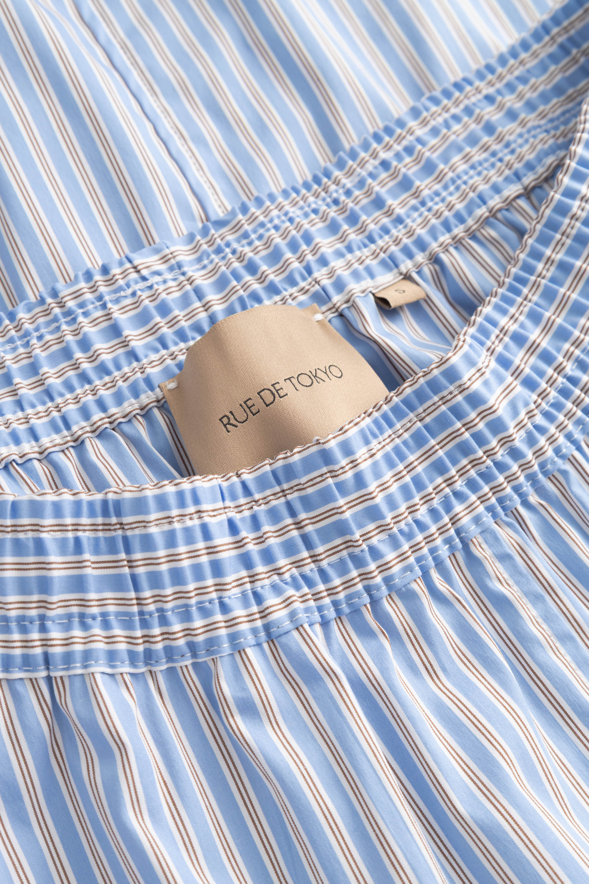 Rue de Tokyo PUCK DOUBLE STRIPE Skirts BLUE BROWN STRIPE
