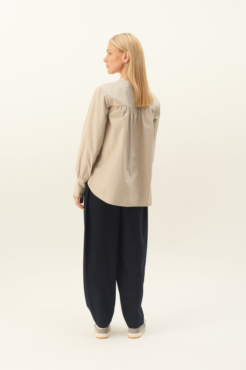 Rue de Tokyo SABINE GARMENT DYED POPLIN SHIRTS CHATEAU GREY