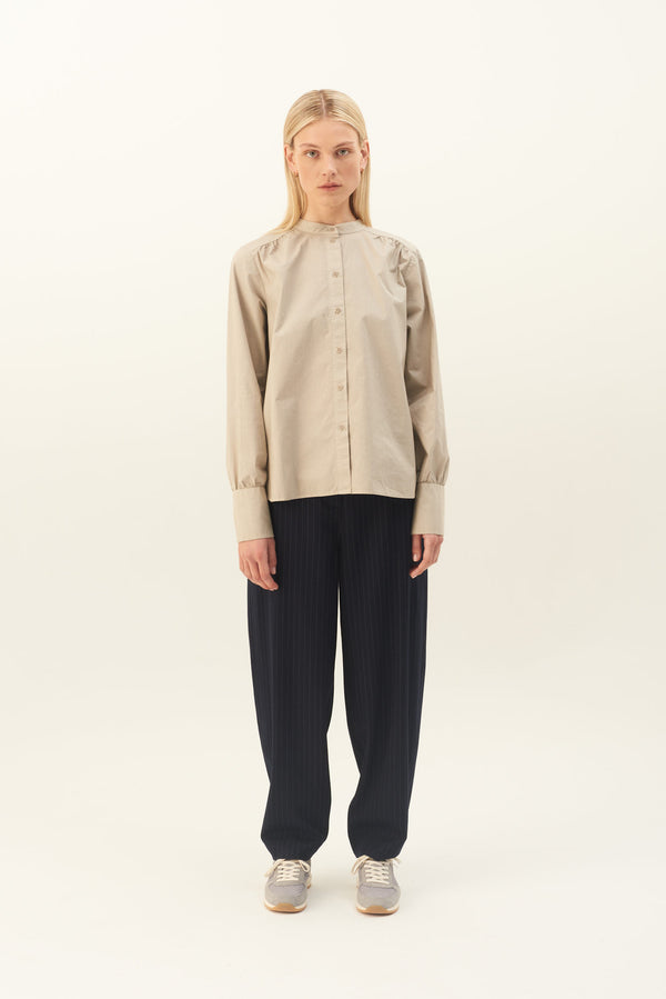 Rue de Tokyo SABINE GARMENT DYED POPLIN SHIRTS CHATEAU GREY