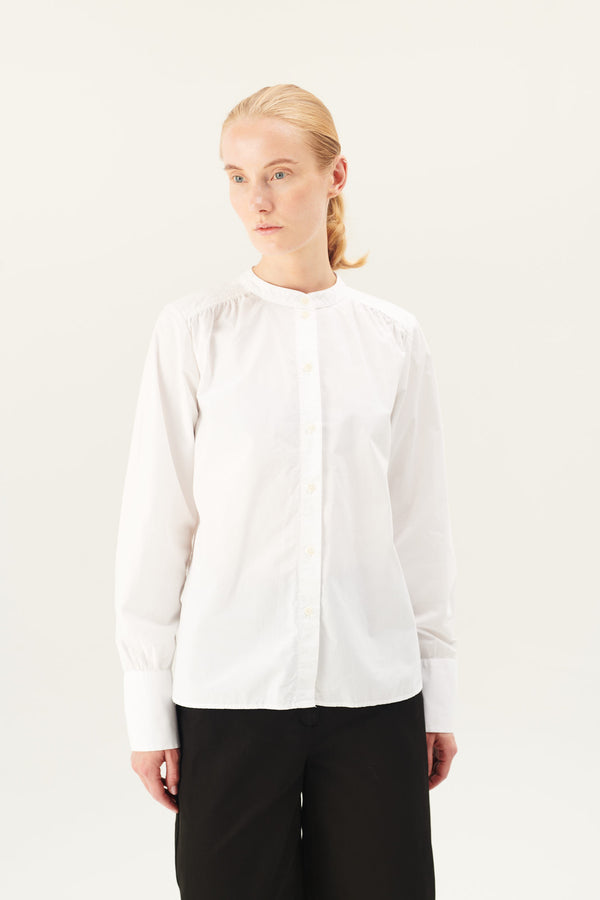 Rue de Tokyo SABINE GARMENT DYED POPLIN SHIRTS WHITE