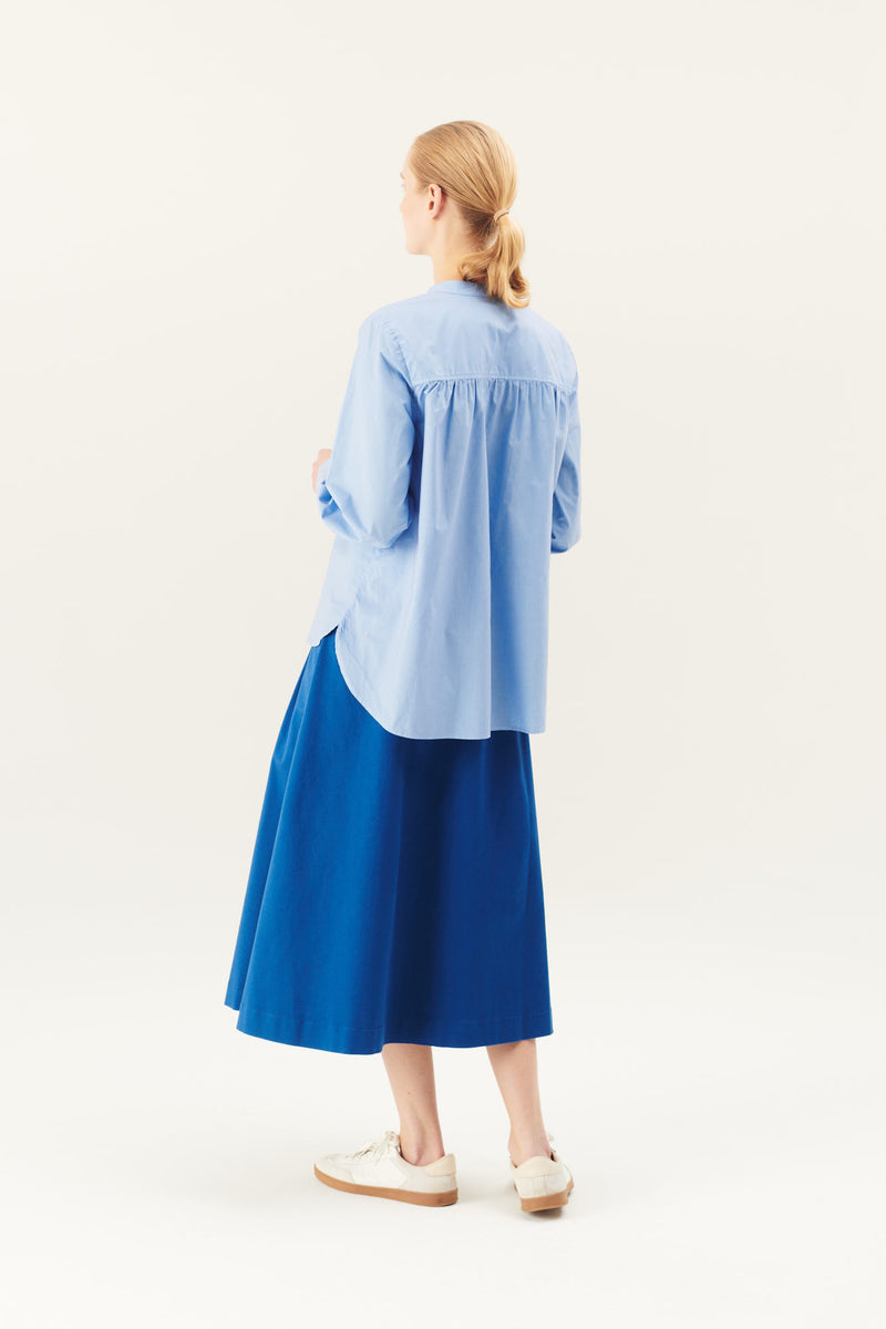 Rue de Tokyo SABINE ORGANIC GARMENT DYED POPLIN SHIRTS BEL AIR BLUE
