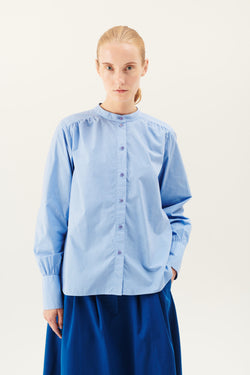 Rue de Tokyo SABINE ORGANIC GARMENT DYED POPLIN SHIRTS BEL AIR BLUE
