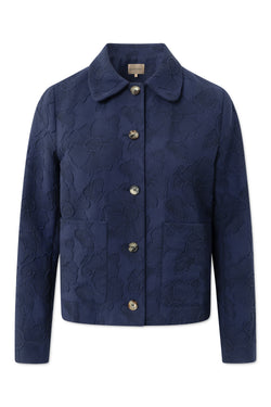 Rue de Tokyo SABRI MONO FLOWER JACQUARD BLAZERS NAVY FLOWER