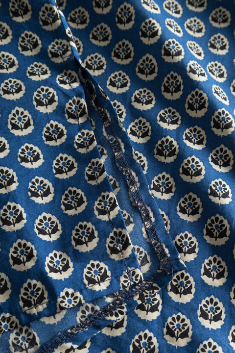 Rue de Tokyo SAFRAN JAPANESE FLOWER PRINT SHIRTS BLUE