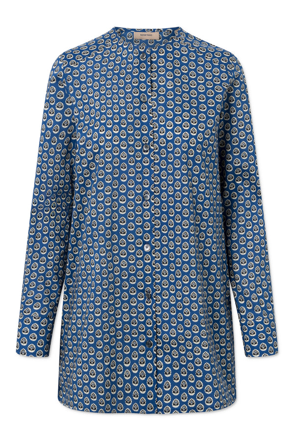 Rue de Tokyo SAFRAN JAPANESE FLOWER PRINT SHIRTS BLUE