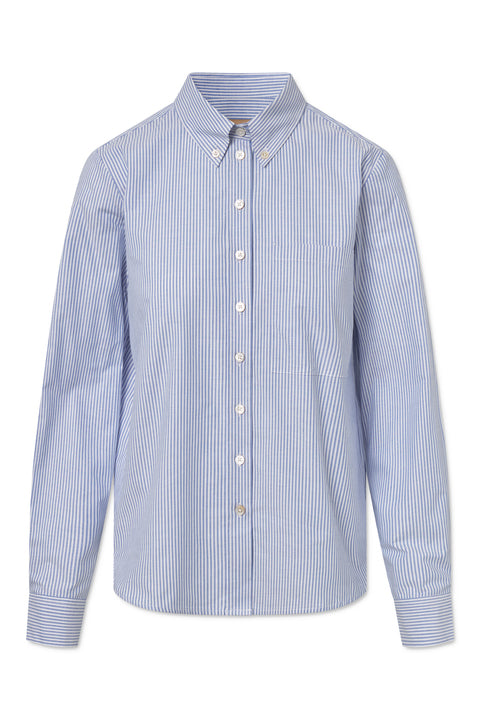 Rue de Tokyo SAILORI OXFORD DOUBLE STRIPE SHIRTS WHITE BLUE STRIPE