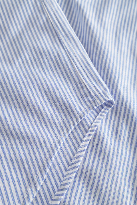 Rue de Tokyo SAILORI OXFORD DOUBLE STRIPE SHIRTS WHITE BLUE STRIPE