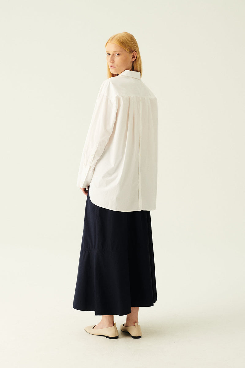 Rue de Tokyo SAKIKO GARMENT DYED POPLIN SHIRTS WHITE