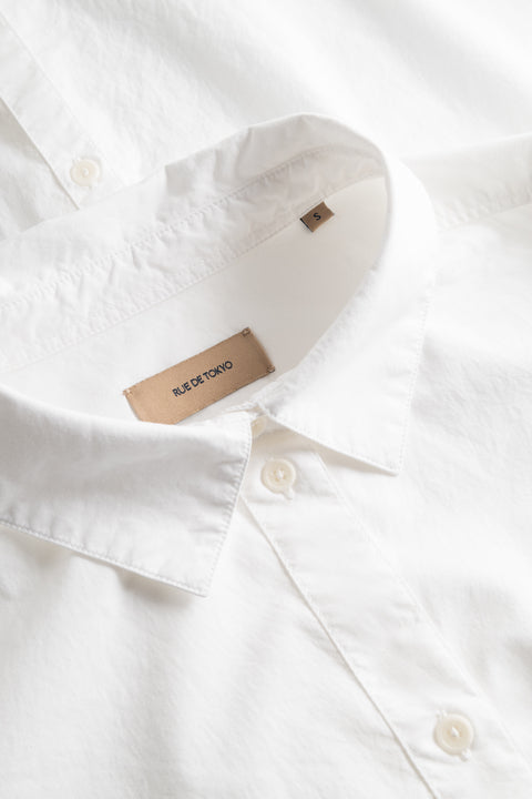 Rue de Tokyo SAKIKO GARMENT DYED POPLIN SHIRTS WHITE