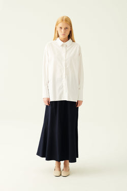 Rue de Tokyo SAKIKO GARMENT DYED POPLIN SHIRTS WHITE