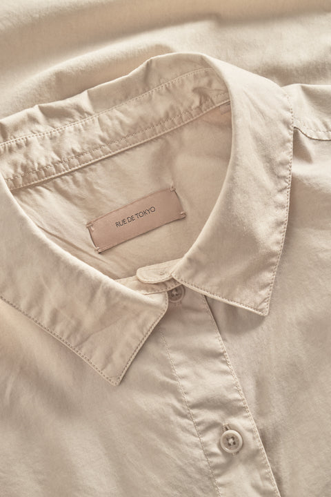 Rue de Tokyo SAKIKO GARMENT DYED POPLIN SHIRTS BEIGE