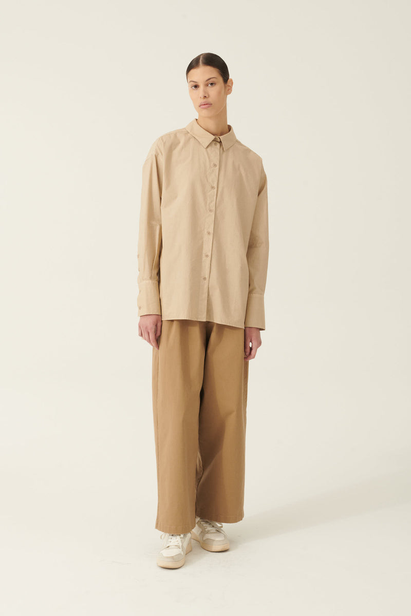 Rue de Tokyo SAKIKO GARMENT DYED POPLIN SHIRTS BEIGE