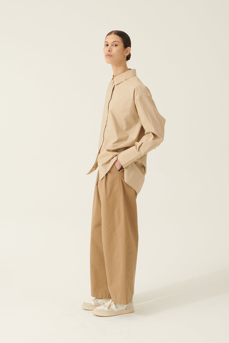 Rue de Tokyo SAKIKO GARMENT DYED POPLIN SHIRTS BEIGE