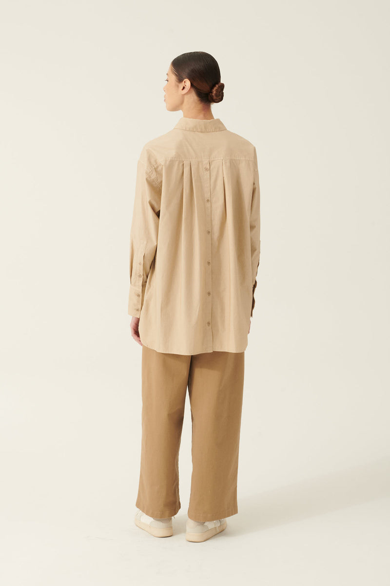 Rue de Tokyo SAKIKO GARMENT DYED POPLIN SHIRTS BEIGE