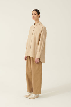 Rue de Tokyo SAKIKO GARMENT DYED POPLIN SHIRTS BEIGE