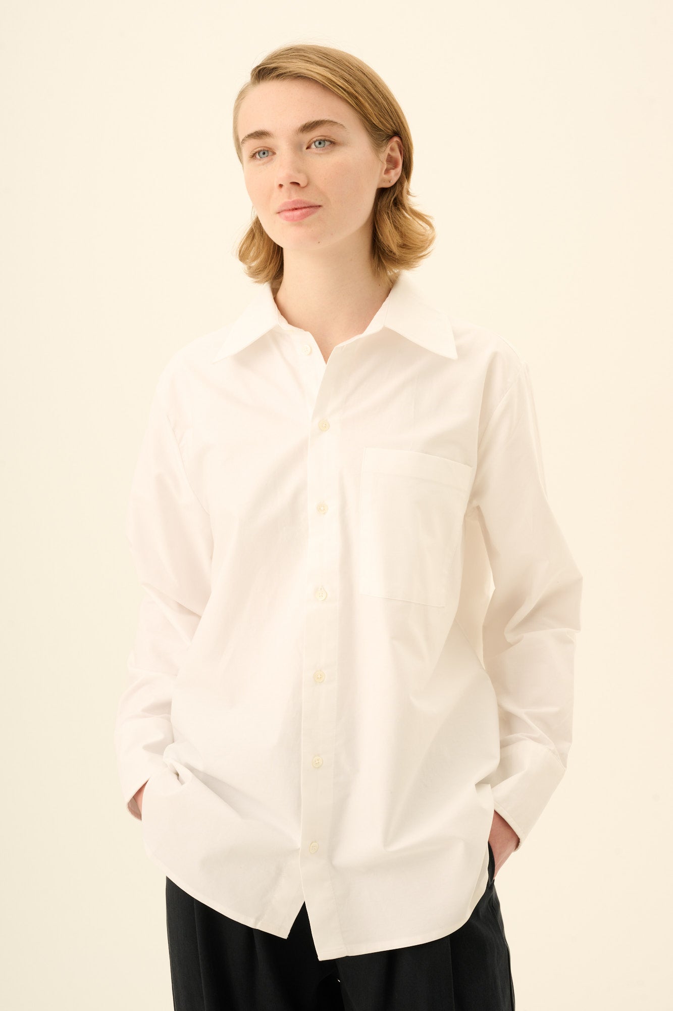 Rue de Tokyo SALLY SOLID OXFORD Shirts WHITE