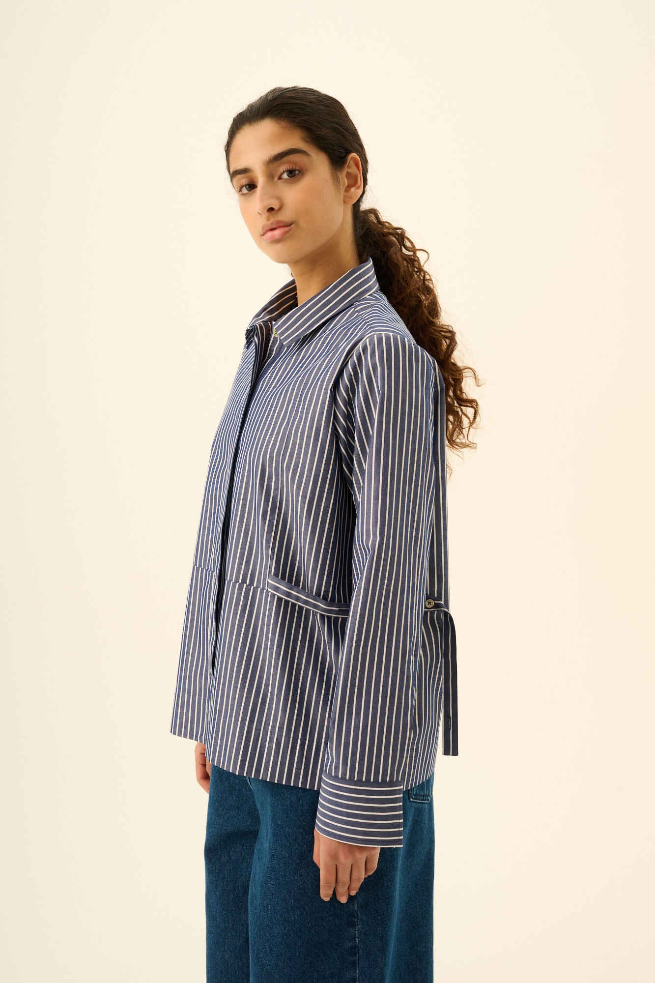 Rue de Tokyo SALOMA NAVY STRIPE Shirts NAVY/WHITE