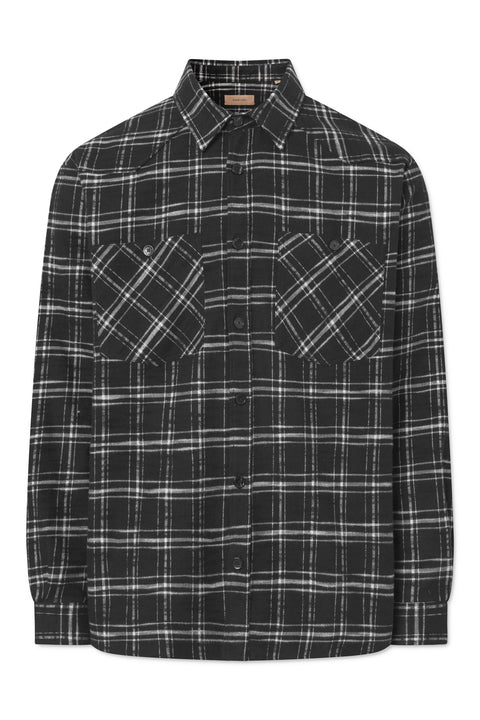 Rue de Tokyo SAMWELL JAPANESE FLANNEL CHECK SHIRTS BLACK/WHITE CHECK