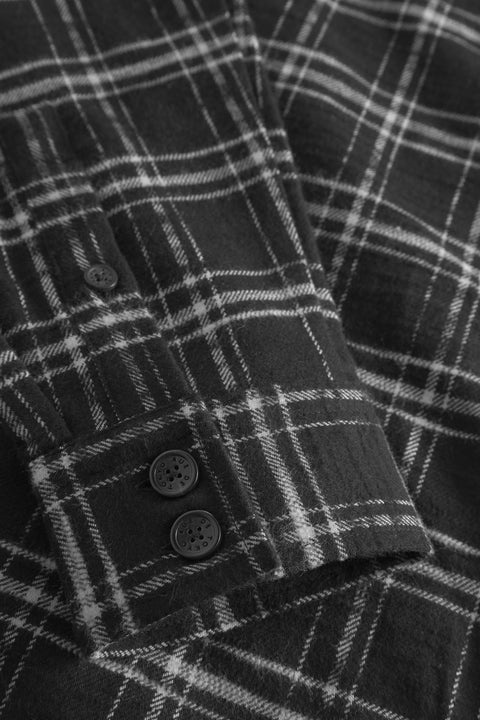 Rue de Tokyo SAMWELL JAPANESE FLANNEL CHECK SHIRTS BLACK/WHITE CHECK