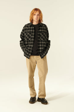 Rue de Tokyo SAMWELL JAPANESE FLANNEL CHECK SHIRTS BLACK/WHITE CHECK