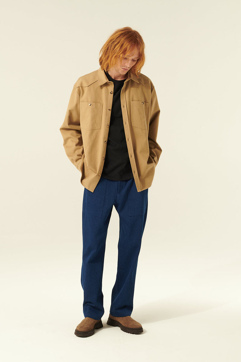 Rue de Tokyo SAMWELL SOLID FLANNEL SHIRTS WARM BEIGE