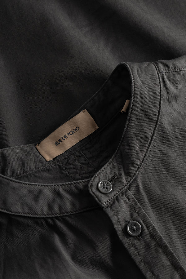 Rue de Tokyo SANTIAGO GARMENT DYED COTTON SHIRTS COAL