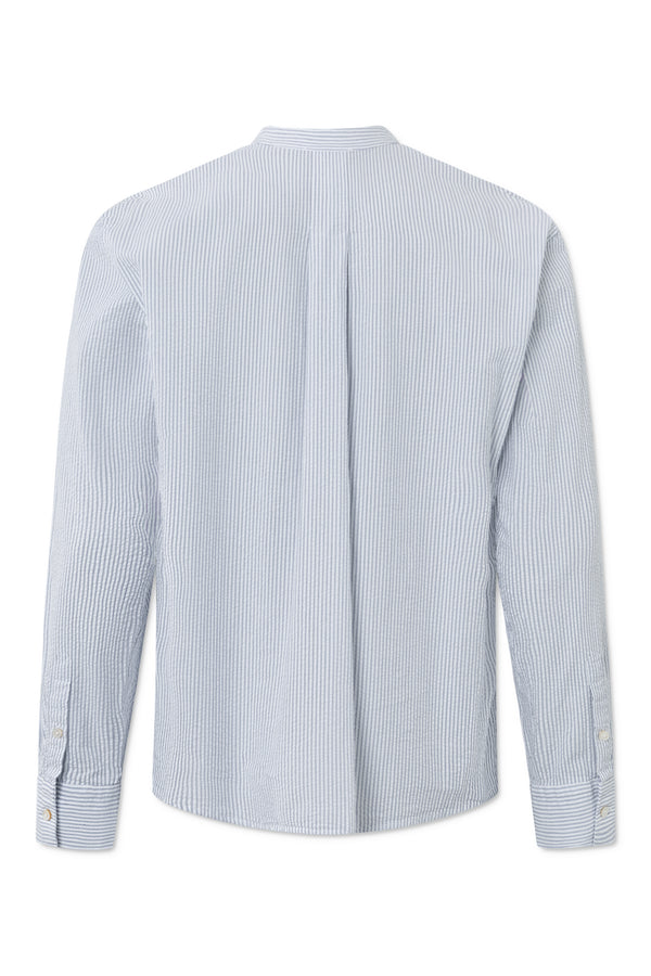 Rue de Tokyo SANTIAGO SEERSUCKER STRIPE SHIRTS WHITE / NAVY STRIPE