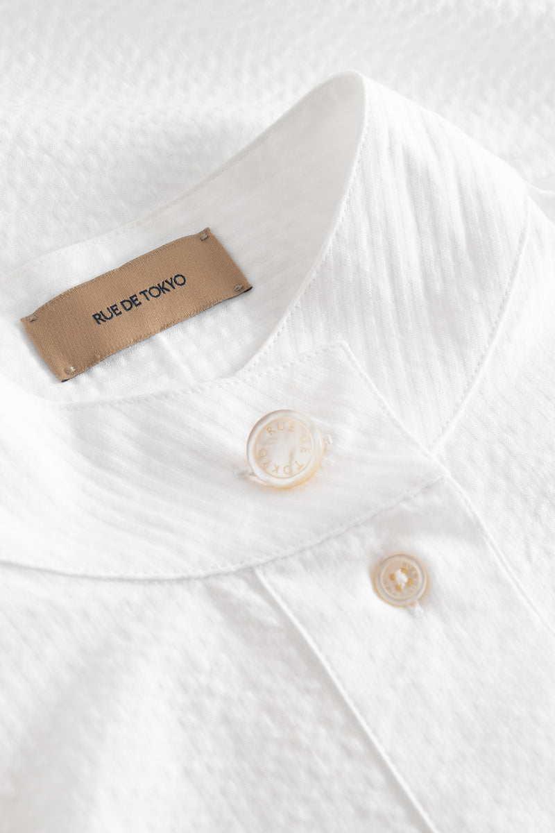 Rue de Tokyo SASCHA LIGHT SEERSUCKER STRIPE SHIRTS WHITE