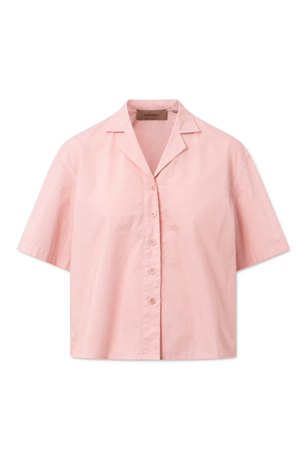 Rue de Tokyo SASKIA GARMENT DYED POPLIN SHIRTS SILVER PINK