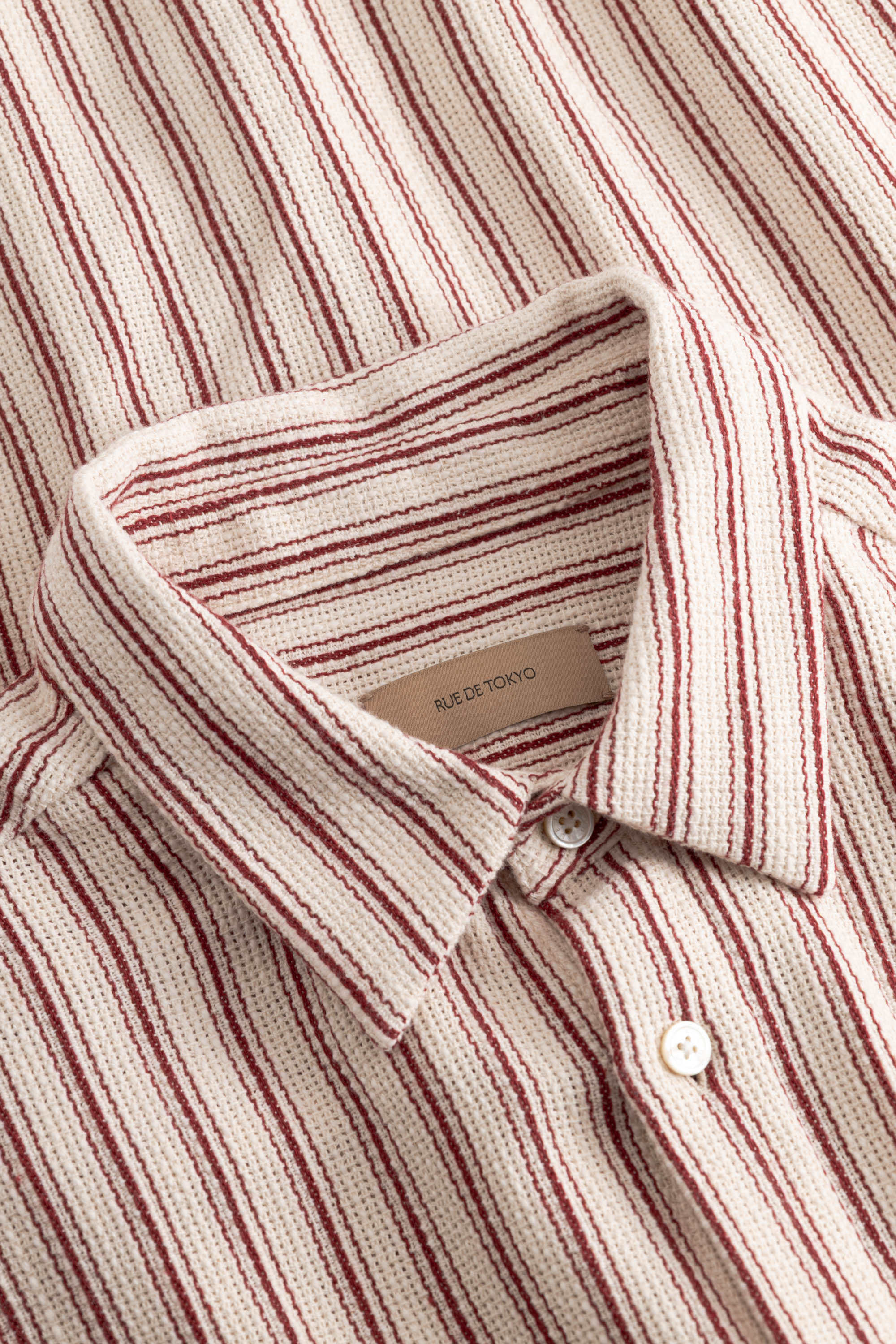 Rue de Tokyo SATOSHI RUSTIC SHIRTING Shirts RED/CREAM