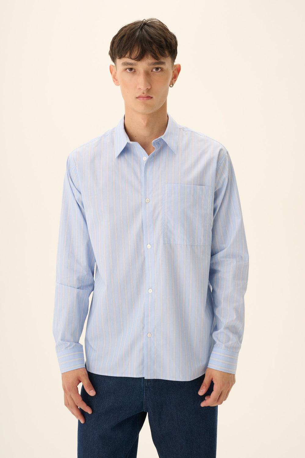 SATOSHI STRIPED FIL A FIL - LIGHT BLUE