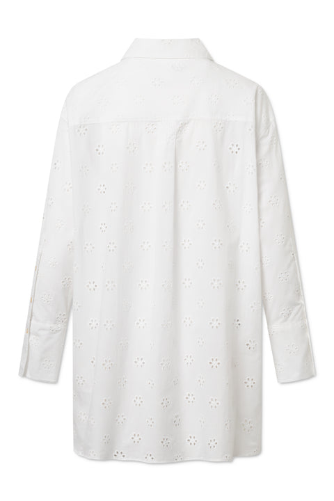 Rue de Tokyo SCOUT EMBROIDERED COTTON VOILE SHIRTS WHITE