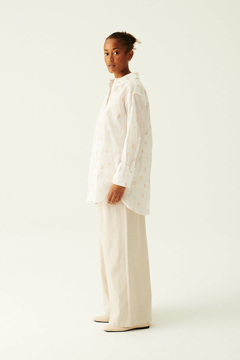 Rue de Tokyo SCOUT JAPANESE EMBROIDERED COTTON VOILE SHIRTS