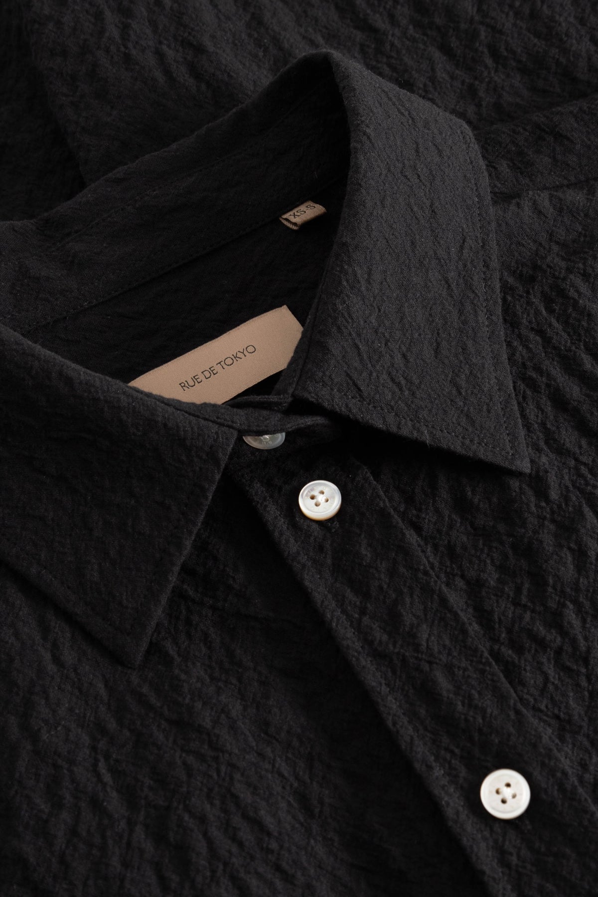 Rue de Tokyo SEKE CRUSHED COTTON Shirts BLACK