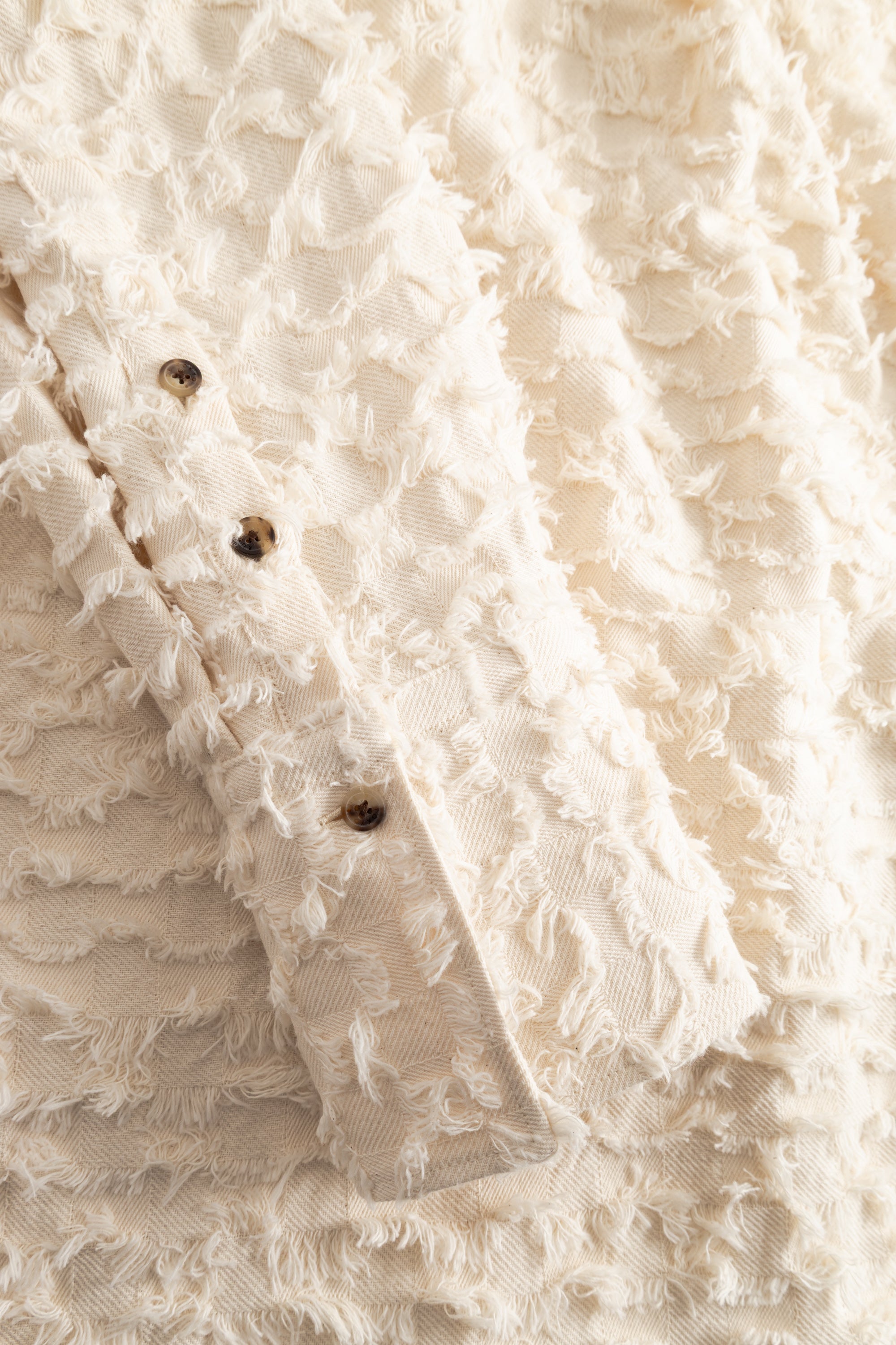 Rue de Tokyo SEKE TWILL FIL DE COUPE Shirts RAW WHITE