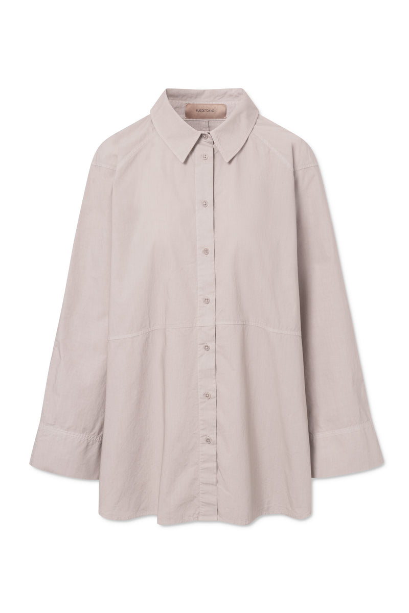 Rue de Tokyo SEKIA GARMENT DYED POPLIN SHIRTS CHATEAU GREY