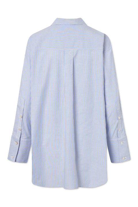 Rue de Tokyo SEKI OXFORD DOUBLE STRIPE SHIRTS WHITE BLUE STRIPE