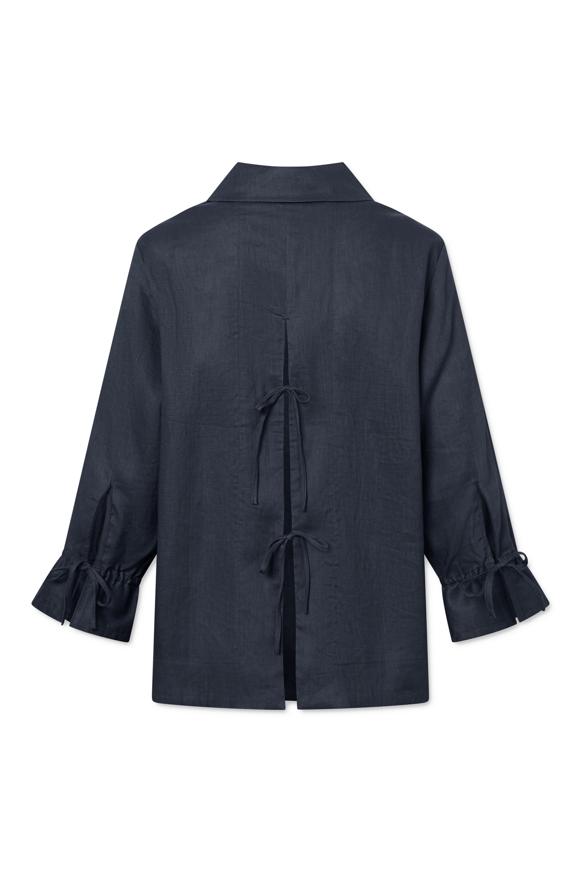 Rue de Tokyo SELIA SOLID LINEN Shirts NAVY