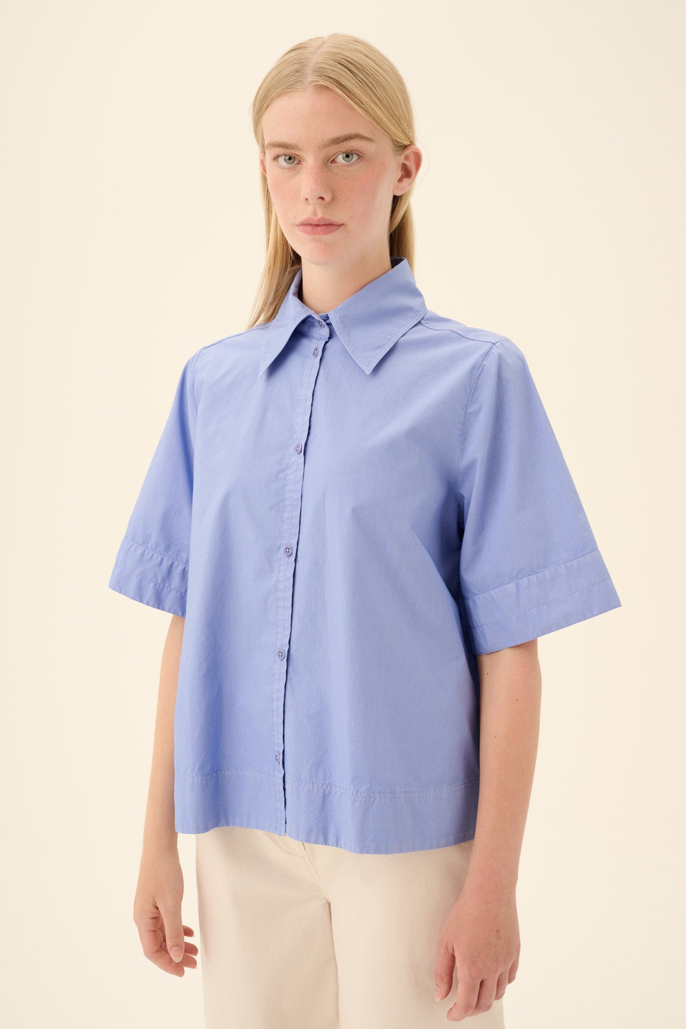 Rue de Tokyo SEREN GMTD POPLIN Shirts BLUE BONNET