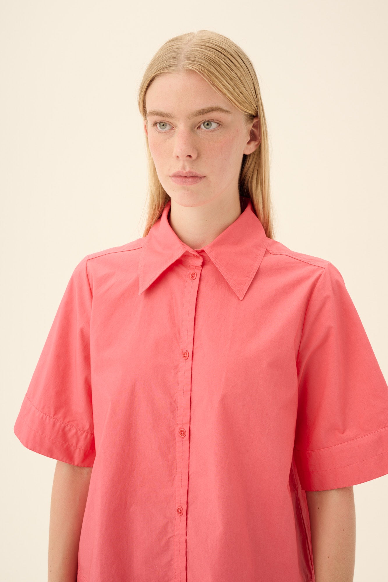 Rue de Tokyo SEREN GMTD POPLIN Shirts CORAL RED