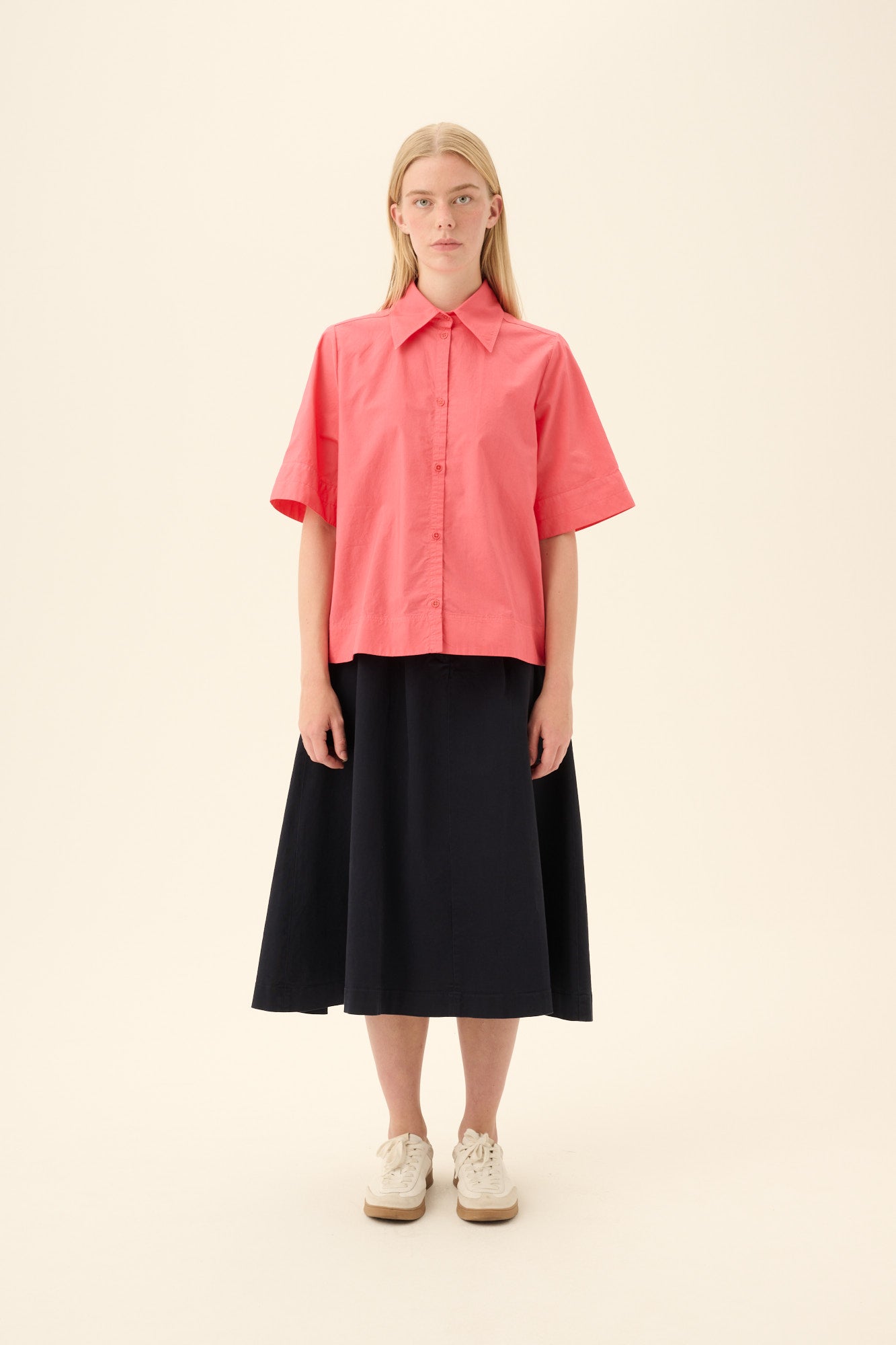 Rue de Tokyo SEREN GMTD POPLIN Shirts CORAL RED