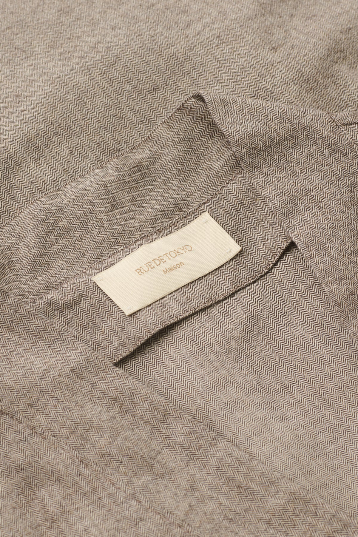Rue de Tokyo SERGEI-MAISON FLANNEL Shirts TAUPE HERRINGBONE