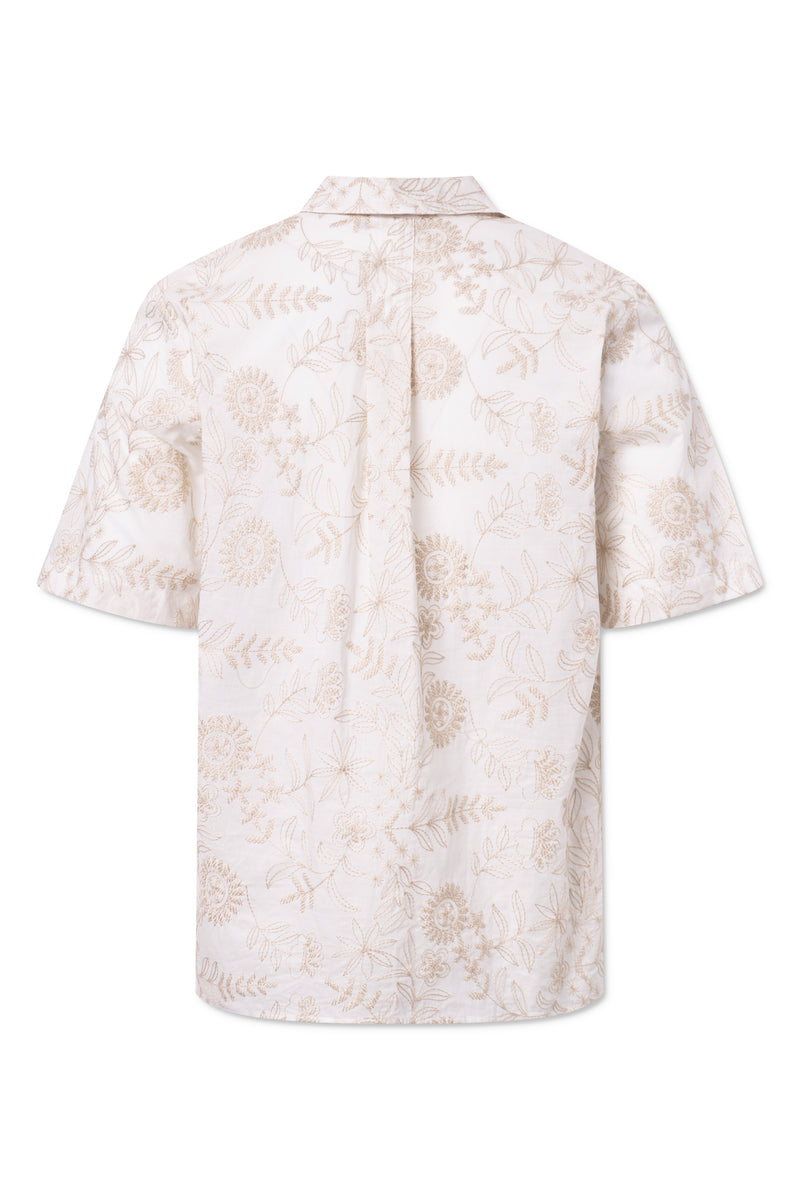 Rue de Tokyo SETH EMBROIDERED FLOWER SHIRTS SAND EMBROIDERY